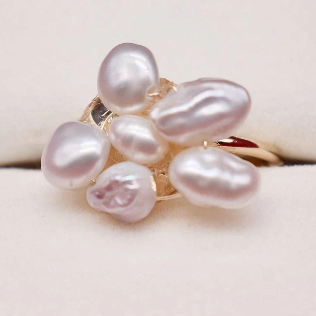 Keshi Pearl Ring - Hazel - Akuna Pearls
