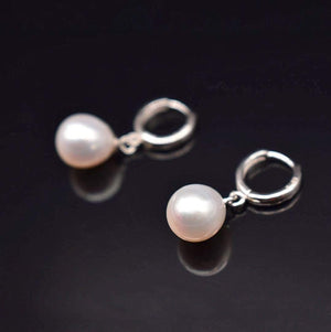 Freshwater Pearl Hoop Earrings - Lunete - Akuna Pearls