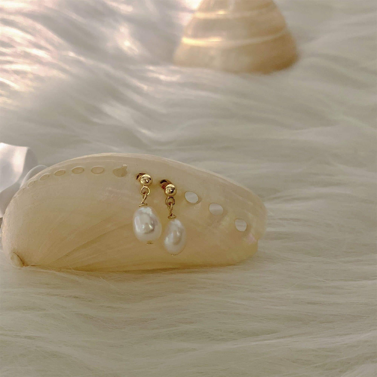 Baroque Pearl Stud Earrings - Liv - Akuna Pearls