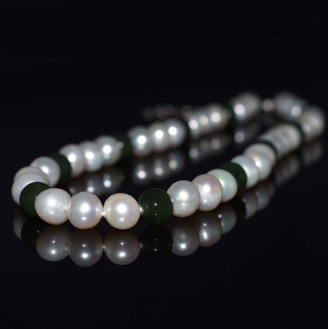 Pearl and jade necklace deals