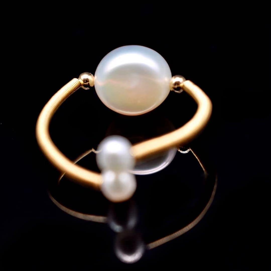 Baroque Pearl Open Ring - Kotori - Akuna Pearls