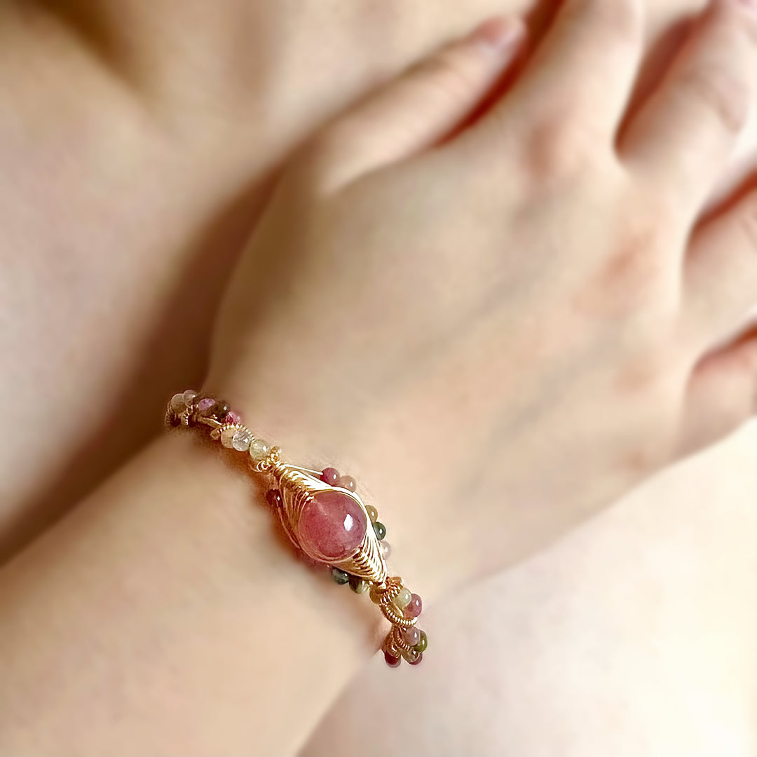 Tourmaline Wire Bangle - Leila - Akuna Pearls