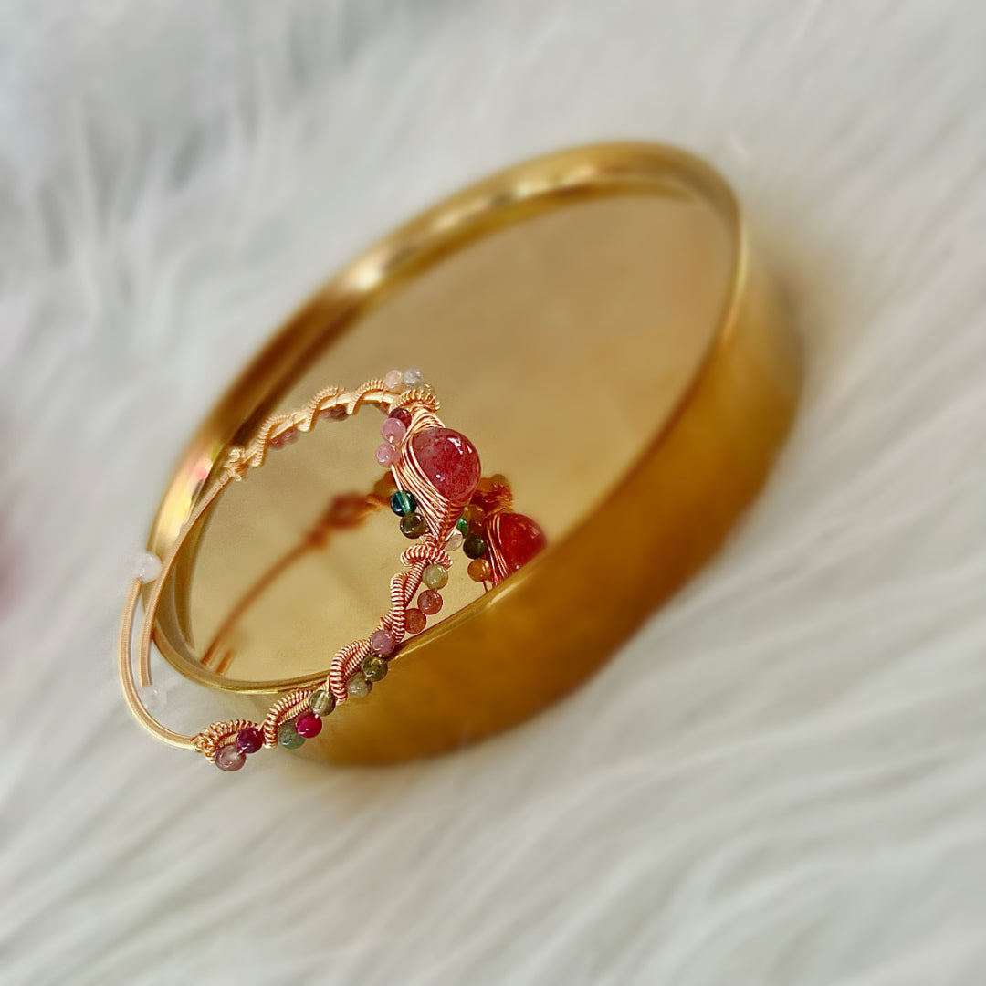 Tourmaline Wire Bangle - Leila - Akuna Pearls