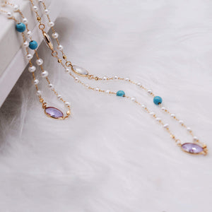 Freshwater Pearl Long Necklace - Isla - Akuna Pearls