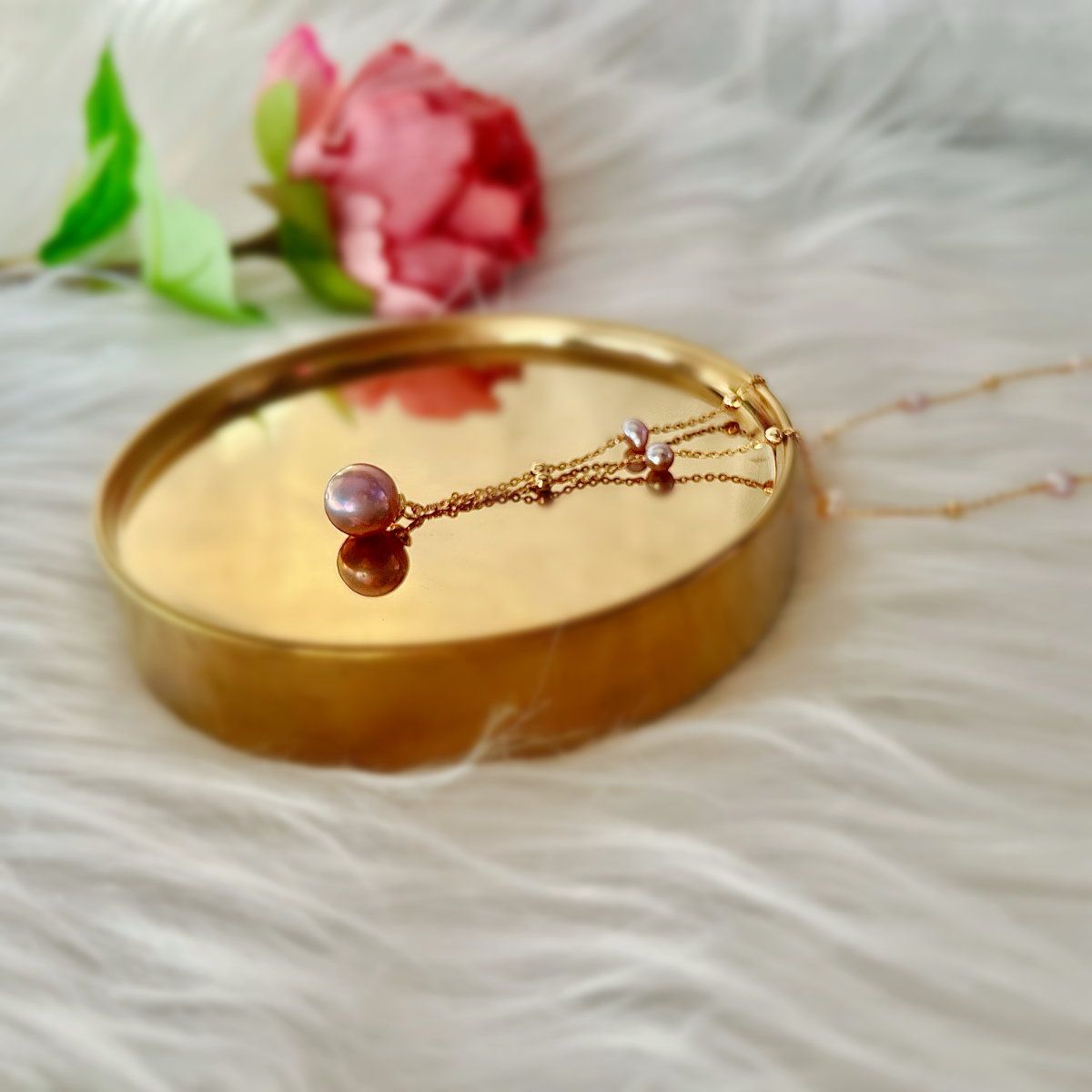 Freshwater Pearl Station Necklace - Lonore - Akuna Pearls