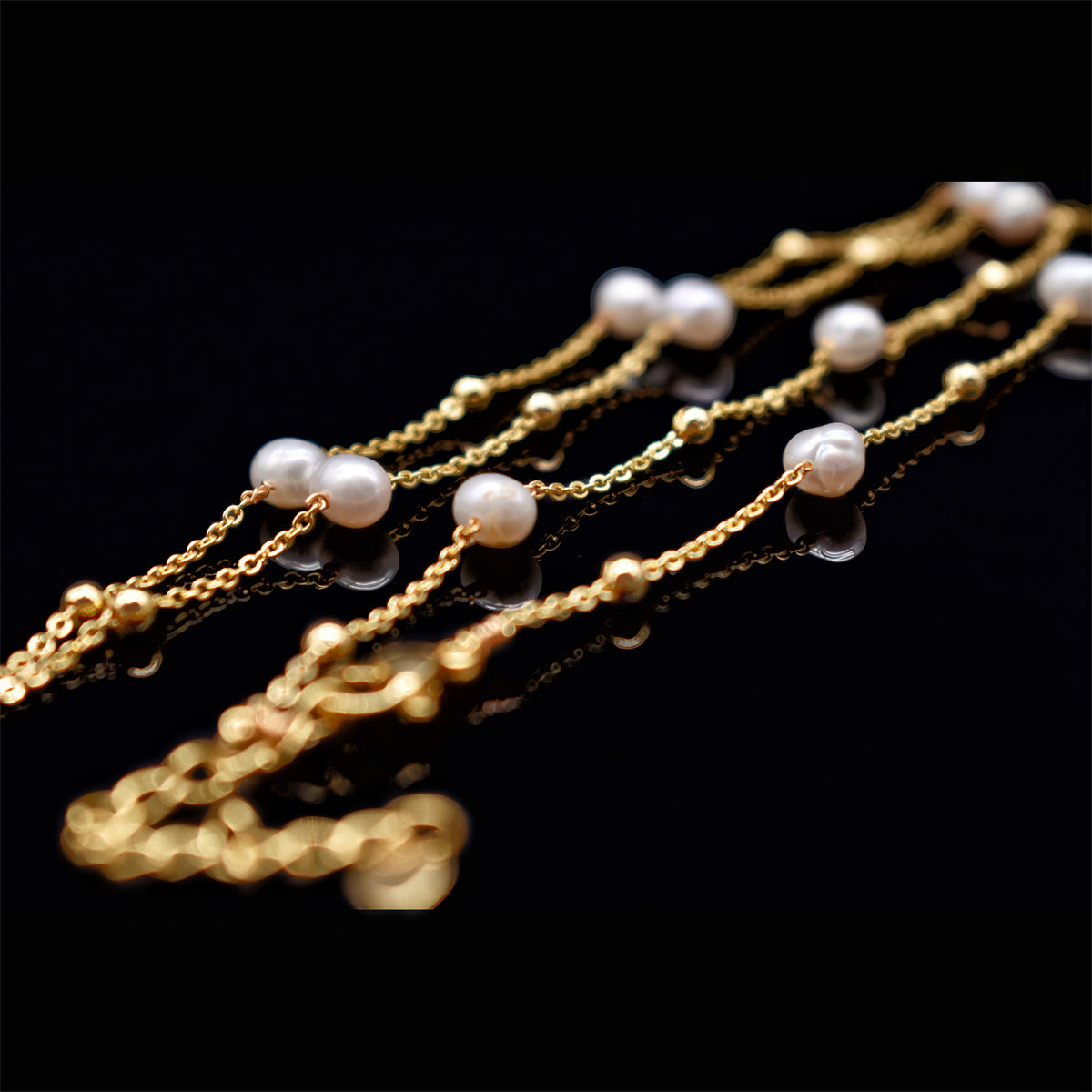 Freshwater Pearl Station Necklace - Lonore - Akuna Pearls