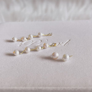Freshwater Pearl Long Drop Jacket Earrings - Lonore - Akuna Pearls