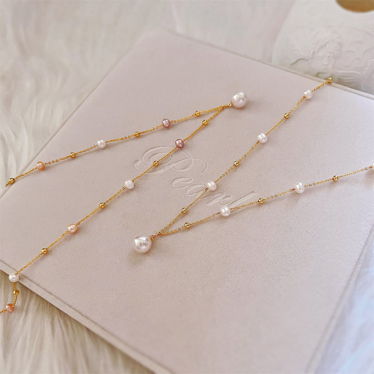 Freshwater Pearl Station Necklace - Lonore - Akuna Pearls
