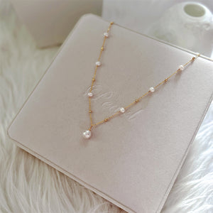 Freshwater Pearl Station Necklace - Lonore - Akuna Pearls
