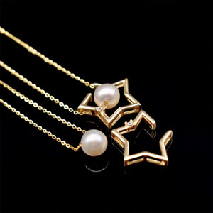 Freshwater Pearl Pendant Necklace - Star - Akuna Pearls