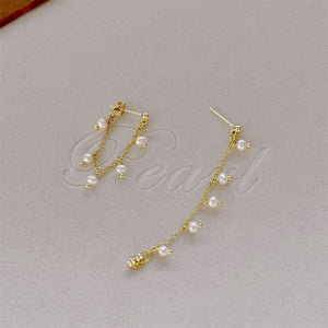 Freshwater Pearl Chain Stud Earrings - Mahak - Akuna Pearls