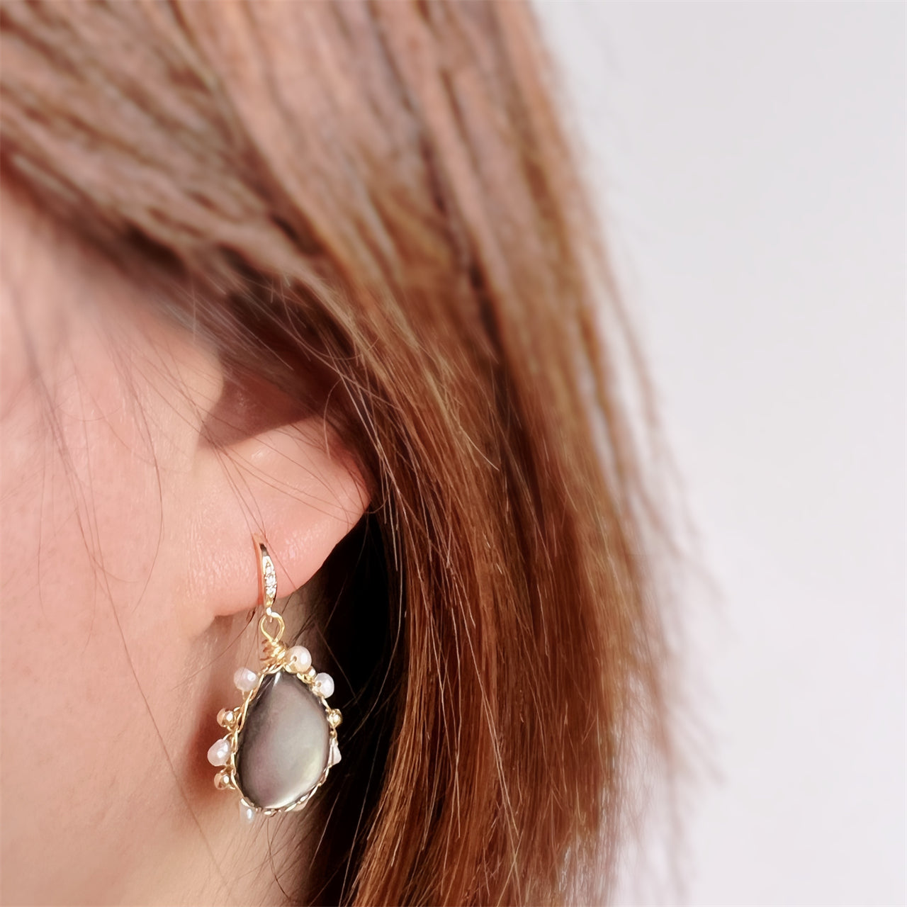 Pearl Shell Hook Earrings - Marilla - Akuna Pearls