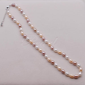 Classic Freshwater Pearl Necklace 6mm Rice - Akuna Pearls