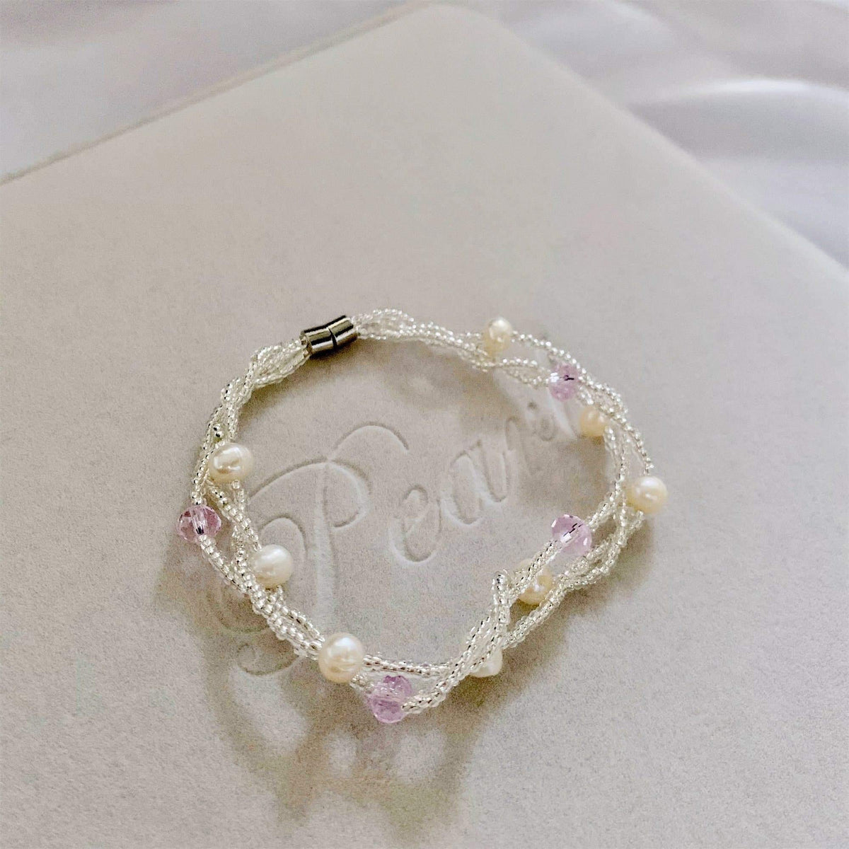 Freshwater Pearl Thin Seed Bead Bracelet - Akuna Pearls