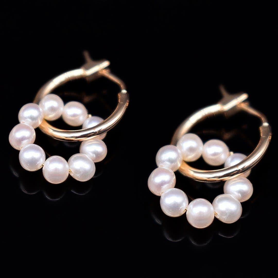 Freshwater Pearl Hoop Earrings - Pon De Ring - Akuna Pearls