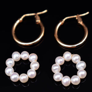 Freshwater Pearl Hoop Earrings - Pon De Ring - Akuna Pearls