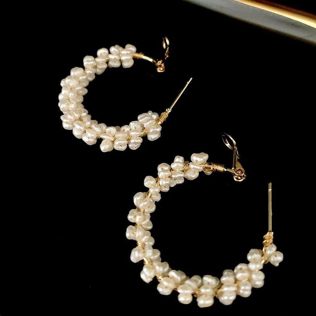 Baroque Pearl Hoop Earrings - Sadie - Akuna Pearls