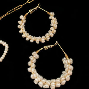 Baroque Pearl Hoop Earrings - Sadie - Akuna Pearls
