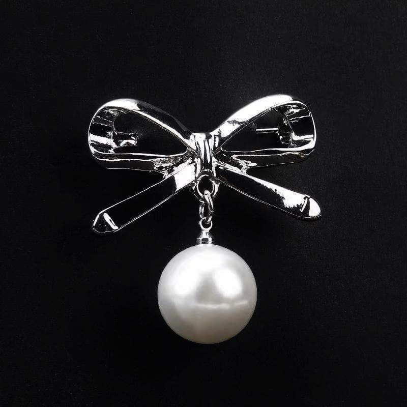Faux Pearl Fashion Pin - Bow Design - Akuna Pearls
