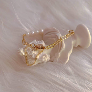 Freshwater Pearl Link Chain Bracelet - Sloane - Akuna Pearls