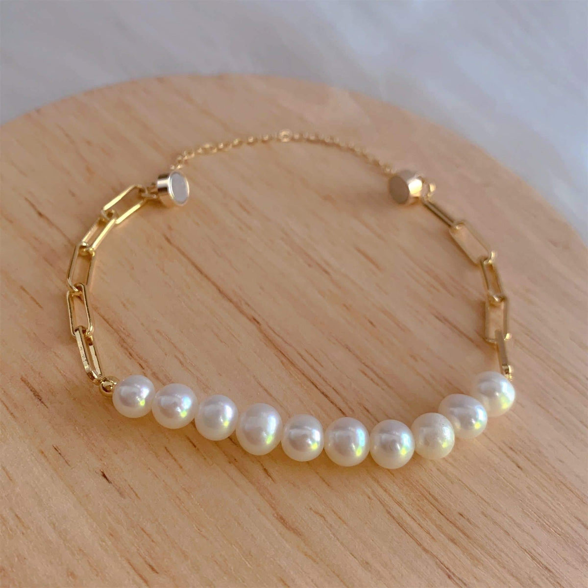 Freshwater Pearl Link Chain Bracelet - Sloane - Akuna Pearls