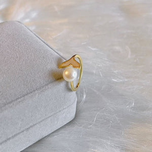 Freshwater Pearl Open Ring - Fish Tail - Akuna Pearls