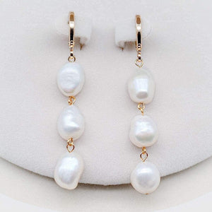 Baroque Pearl Hoop Earrings - Valentina - Akuna Pearls