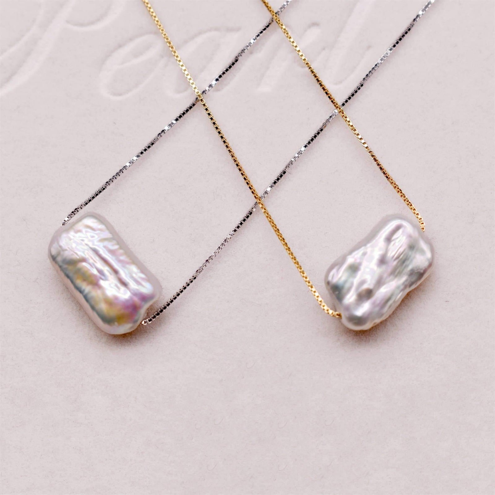 Baroque Pearl Floating Necklace - Zoe - Akuna Pearls