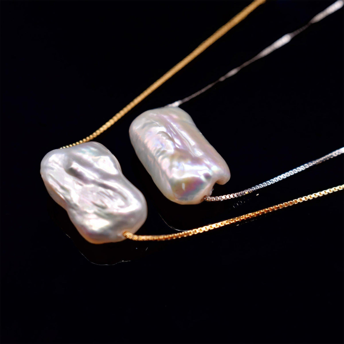 Baroque Pearl Floating Necklace - Zoe - Akuna Pearls