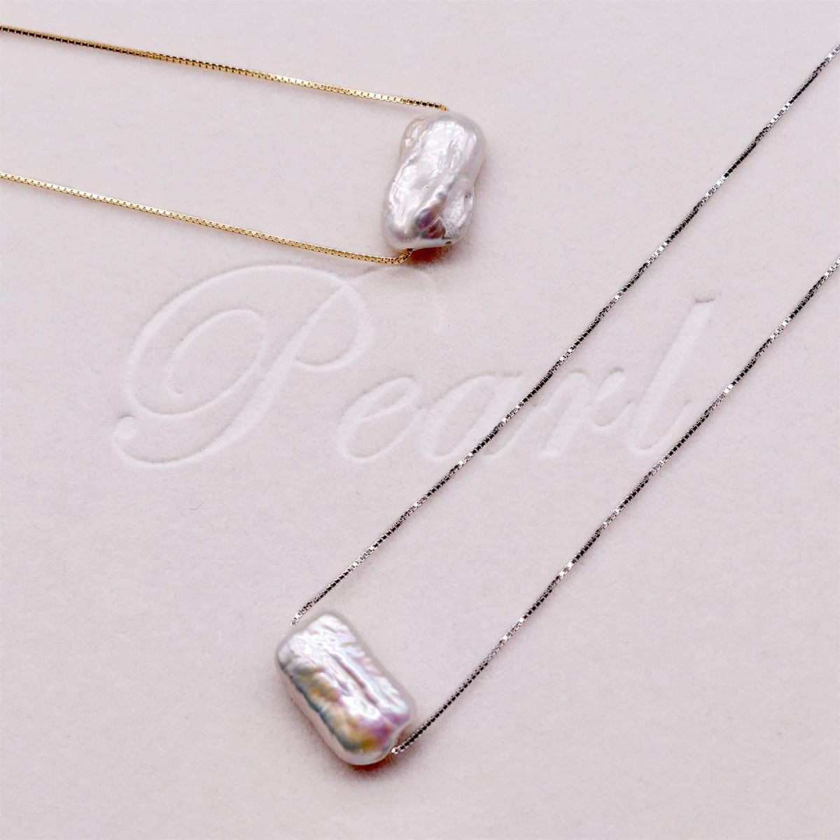 Baroque Pearl Floating Necklace - Zoe - Akuna Pearls