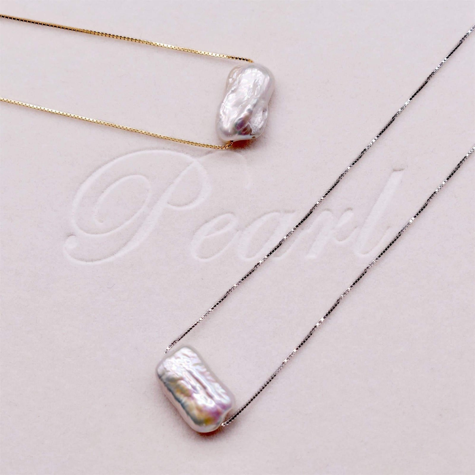 Baroque Pearl Floating Necklace - Zoe - Akuna Pearls