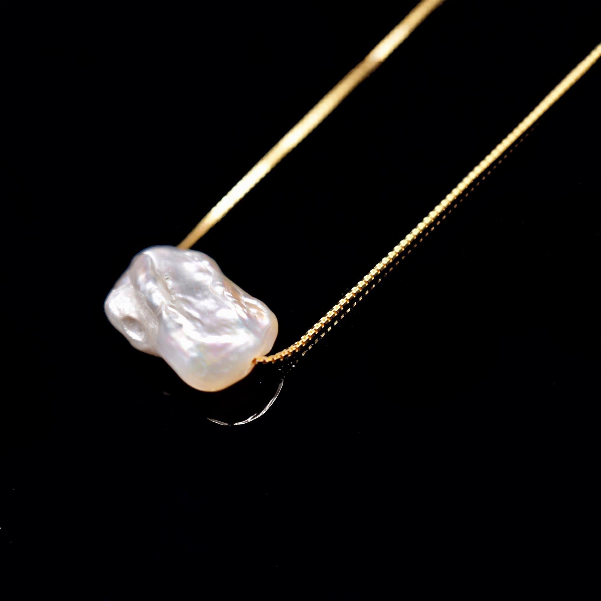 Baroque Pearl Floating Necklace - Zoe - Akuna Pearls