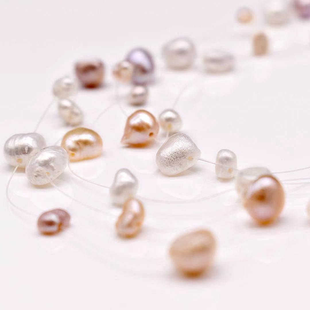 Freshwater Pearl Multi Strand Necklace - Zorya - Akuna Pearls