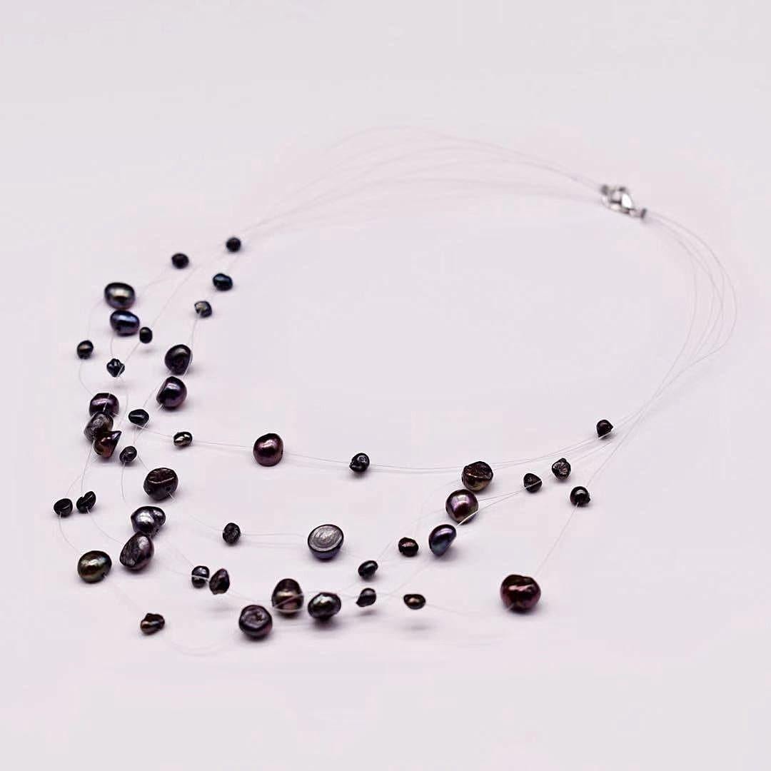 Freshwater Pearl Multi Strand Necklace - Zorya - Akuna Pearls