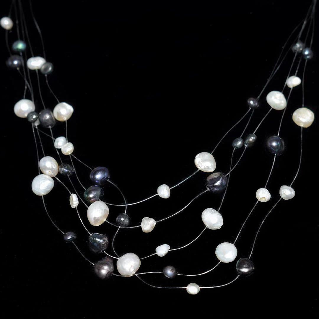 Freshwater Pearl Multi Strand Necklace - Zorya - Akuna Pearls