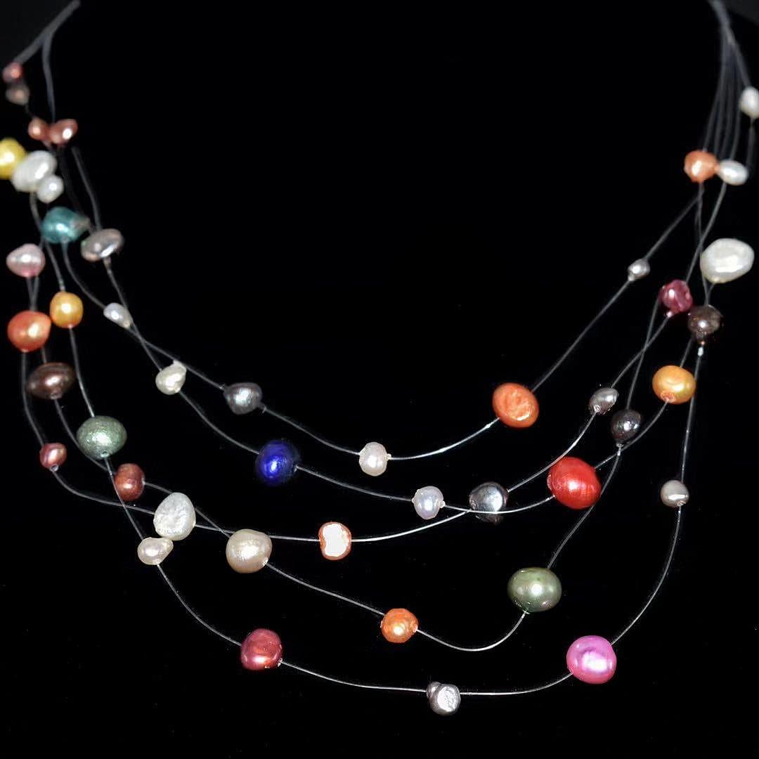 Freshwater Pearl Multi Strand Necklace - Zorya - Akuna Pearls