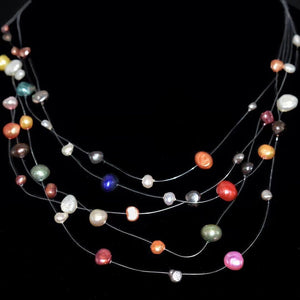 Freshwater Pearl Multi Strand Necklace - Zorya - Akuna Pearls