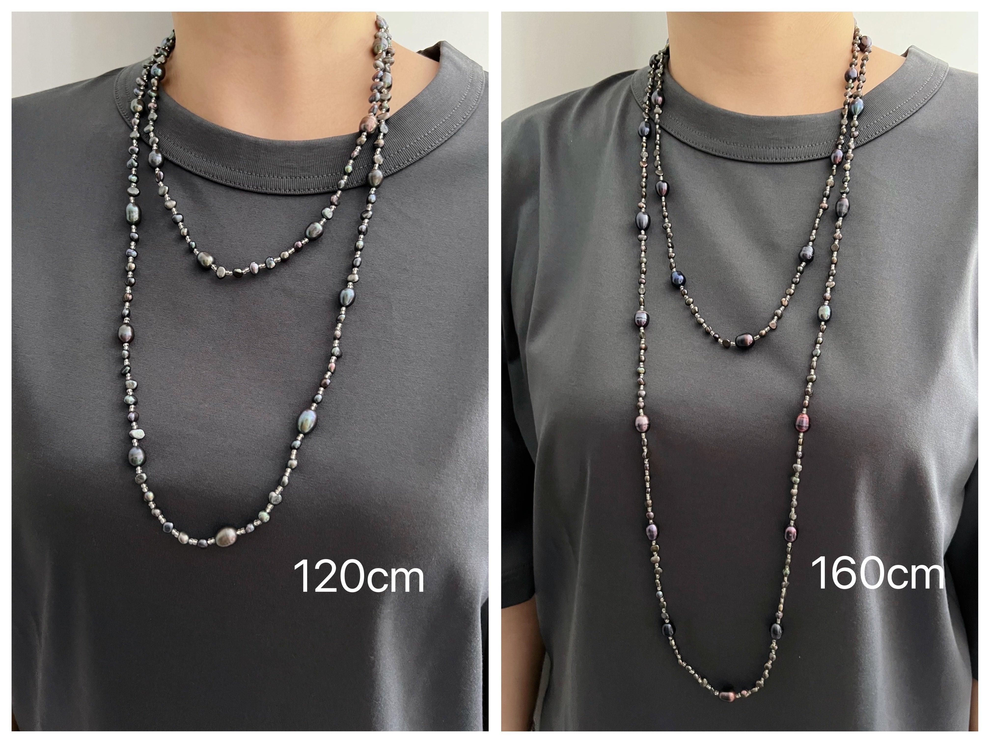 Long on sale necklace black