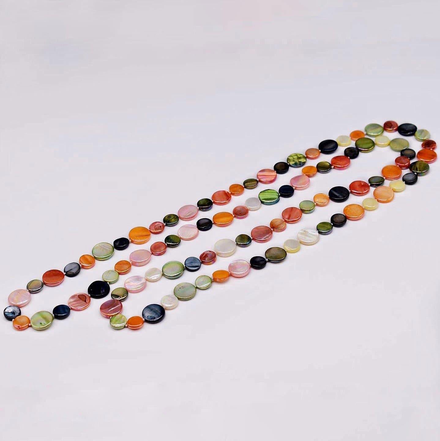 Mother of Pearls Long Necklace - Disc - Akuna Pearls