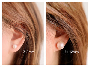Freshwater Pearl Simple Stud Earrings - Round - Akuna Pearls