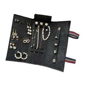 Portable Roll-up Felt Jewellery Organiser - Akuna Pearls