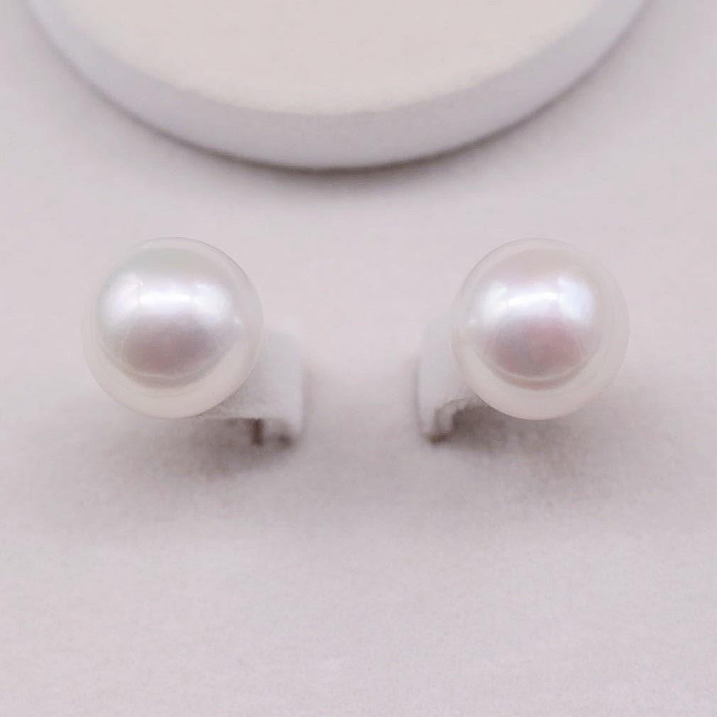 Freshwater Pearl Stud Earrings 13mm Off Round - Akuna Pearls